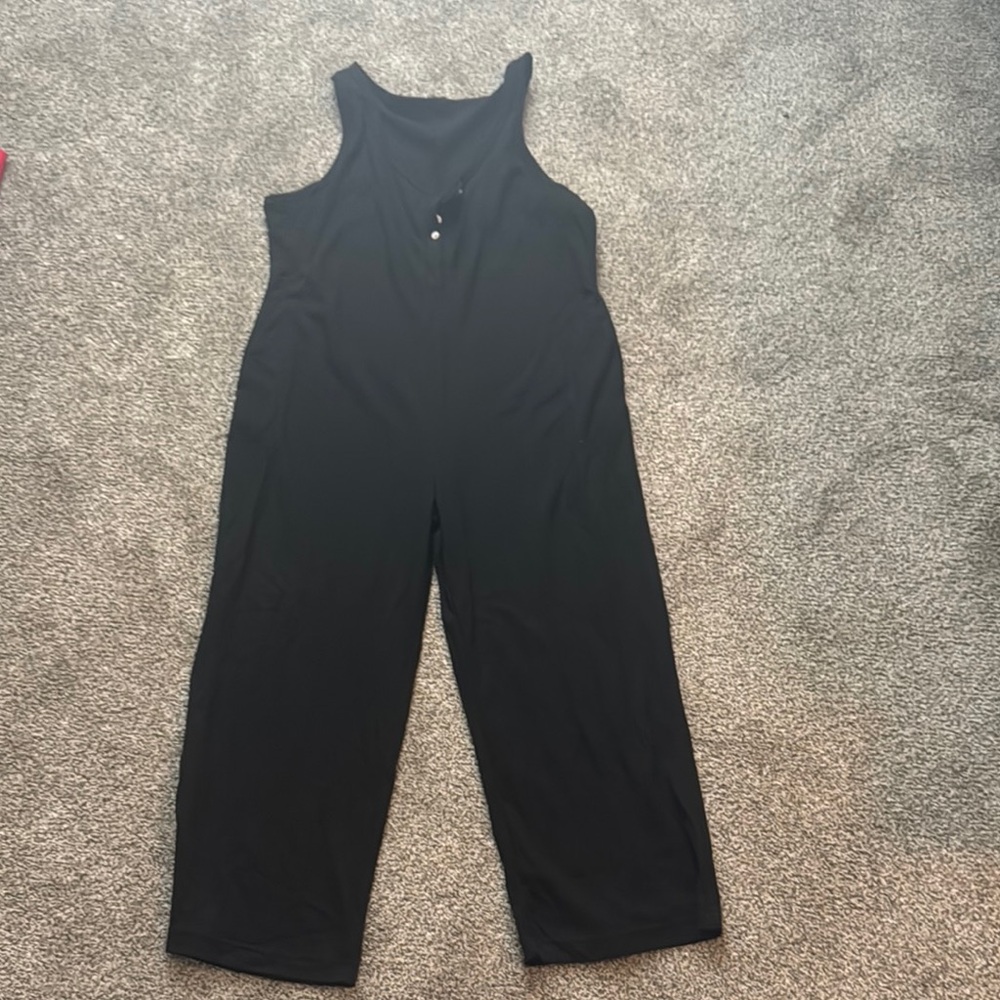 Waffle Material Black Jumpsuit, size XL